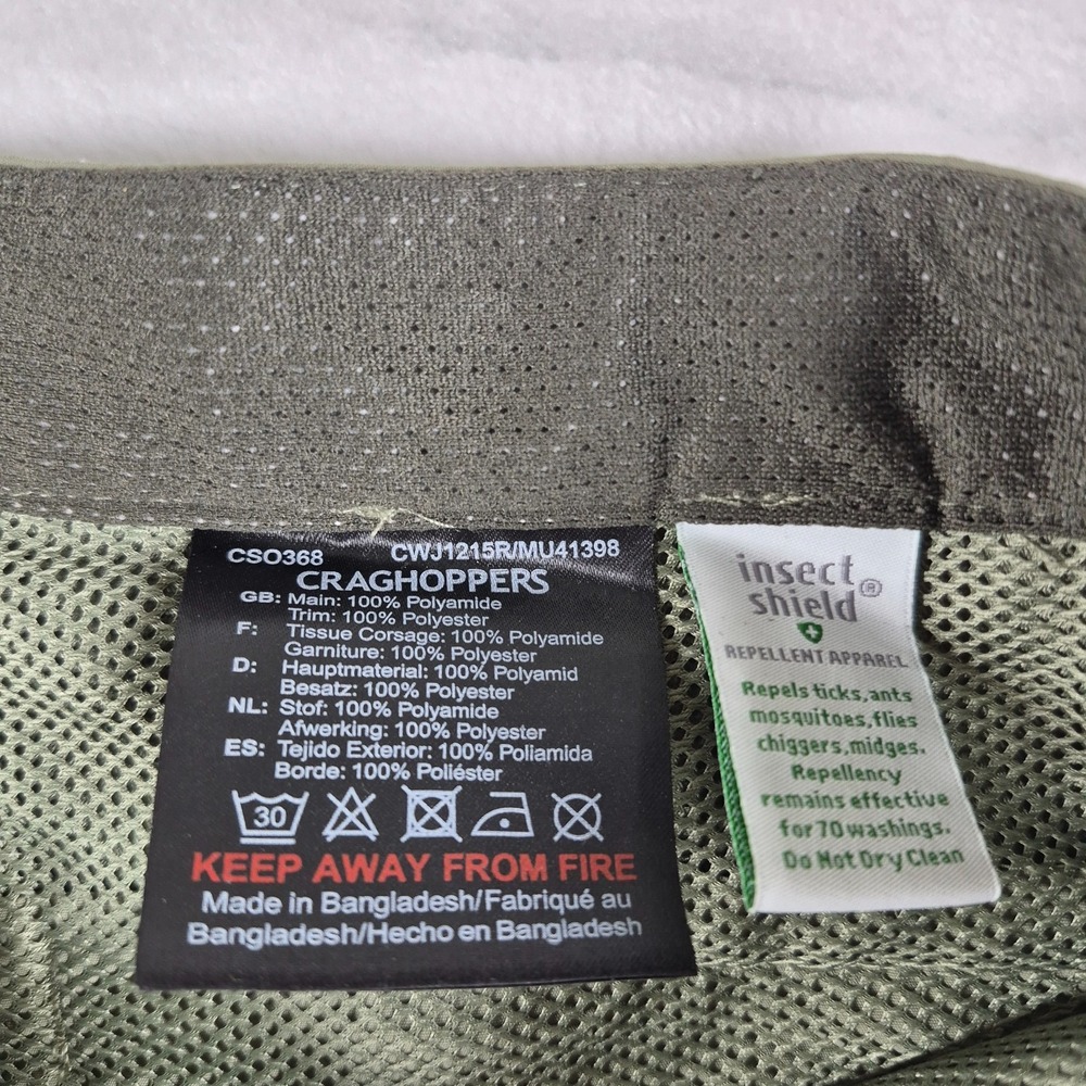 Craghoppers Convertible Pants Women's Large 10R Green Insect Shield Outdoors NWT - Picture 9 of 11
